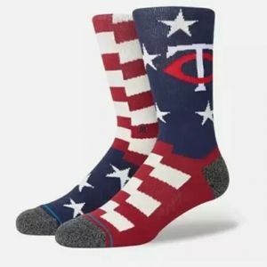 NWT Stance x MLB Minnesota Twins BRIGADE TWINS 2 CREW Socks Size L 9-13